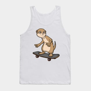 Meerkat as Skater with Skateboard Tank Top